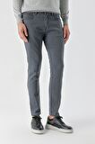 Erkek Füme Mevsimlik Pamuk 5 Cep Slim Fit Jean Pantolon