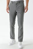  Erkek Füme Poliviskon Trend Desenli Slim Fit Classic Pantolon
