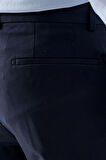  Erkek Lacivert Poliviskon Basic Düz Desen Slim Fit Classic Pantolon