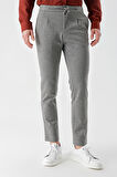  Erkek Gri Poliviskon Trend İpli Jogger Slim Fit Spor Pantolon