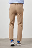  Erkek AÇIK KAHVE Pamuk Yan Cep Slim Fit Chino Pantolon
