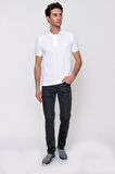  Erkek Beyaz Basic Polo Yaka Dynamic Fit T-Shirt