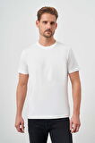  Erkek Beyaz Trend Süprem Baskılı Bisiklet Yaka Dynamic Fit T-Shirt