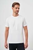  Erkek Beyaz Trend Süprem Baskılı Bisiklet Yaka Dynamic Fit T-Shirt