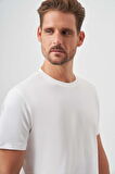  Erkek Beyaz Trend Süprem Baskılı Bisiklet Yaka Dynamic Fit T-Shirt