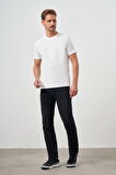  Erkek Beyaz Trend Süprem Baskılı Bisiklet Yaka Dynamic Fit T-Shirt