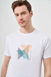  Erkek Beyaz Trend Süprem Baskılı Bisiklet Yaka Dynamic Fit T-Shirt