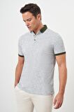  Erkek Haki Trend Compact Rotasyon Baskı Pike Polo Yaka T-Shirt