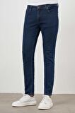  Erkek Lacivert Denim 5 Cep Slim Fit Jean Kot Pantolon