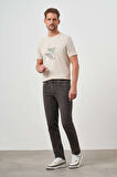  Erkek Lacivert - Kahve Denim 5 Cep Dynamic Fit Jean Kot Pantolon