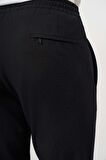  Erkek Siyah Polyester İpli Jogger Slim Fit Pantolon