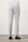  Erkek Gri Poliviskon Trend Pileli Slim Fit Spor Pantolon