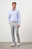  Erkek Gri Poliviskon Trend İpli Jogger Slim Fit Spor Pantolon