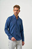 Düğmeli Yaka Kolay Ütülenebilir Oxford Pamuklu Slim Fit Gömlek