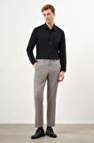  Erkek KAHVE Poliviskon Trend Desenli Dynamic Fit Classic Pantolon