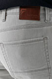 Erkek Gri Mevsimlik Pamuk 5 Cep Slim Fit Jean Pantolon