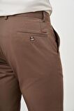  Erkek KAHVE Yazlık Pamuk Yan Cep Dynamic Fit Chino Pantolon