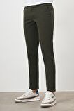  Erkek Haki Yazlık Pileli Slim Fit Chino Pantolon