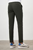  Erkek Haki Yazlık Pileli Slim Fit Chino Pantolon