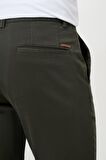  Erkek Haki Yazlık Pileli Slim Fit Chino Pantolon