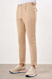  Erkek AÇIK KAHVE Yazlık Pileli Slim Fit Chino Pantolon