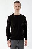  Erkek Siyah Basic Bisiklet Yaka Dynamic Fit Rahat Kesim Triko