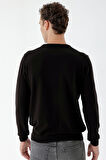  Erkek Siyah Basic Bisiklet Yaka Dynamic Fit Rahat Kesim Triko