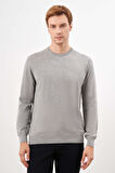  Erkek Gri Basic Bisiklet Yaka Dynamic Fit Rahat Kesim Triko