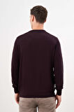  Erkek Mor Basic Bisiklet Yaka Dynamic Fit Rahat Kesim Triko