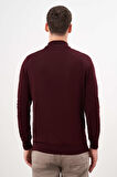  Erkek Koyu Bordo Basic Yarım Balıkçı Yaka Dynamic Fit Rahat Kesim Triko