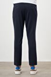  Erkek Lacivert Poliviskon Trend Çizgili Slim Fit Örme Spor Pantolon