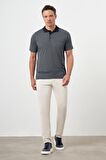  Erkek Antrasit Trend Cepli Polo Yaka T-Shirt