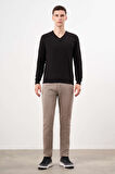  Erkek Siyah Basic V Yaka Dynamic Fit Rahat Kesim Triko