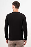  Erkek Siyah Basic V Yaka Dynamic Fit Rahat Kesim Triko
