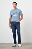  Erkek Mavi Denim 5 Cep Dynamic Fit Jean Kot Pantolon