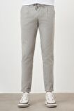  Erkek Yeşil Pamuk Keten Trend İpli Jogger Slim Fit Spor Pantolon