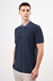  Erkek Lacivert Trend Polo Yaka Dynamic Fit T-Shirt