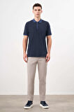  Erkek Lacivert Trend Polo Yaka Dynamic Fit T-Shirt