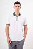  Erkek Beyaz Trend Polo Yaka Dynamic Fit T-Shirt