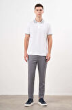  Erkek Beyaz Trend Polo Yaka Dynamic Fit T-Shirt