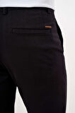  Erkek Siyah Mevsimlik Pamuk Yan Cep Slim Fit Chino Pantolon