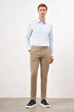  Erkek Yeşil Mevsimlik Pamuk Yan Cep Slim Fit Chino Pantolon