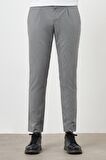  Erkek Füme Poliviskon Trend Pileli Slim Fit Spor Pantolon