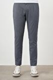  Erkek Lacivert Poliviskon Trend Pileli Slim Fit Spor Pantolon