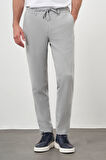  Erkek Gri Poliviskon Trend İpli Jogger Slim Fit Spor Pantolon