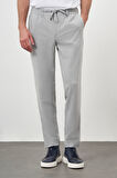  Erkek Gri Poliviskon Trend İpli Jogger Slim Fit Spor Pantolon