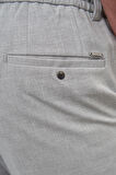  Erkek Gri Poliviskon Trend İpli Jogger Slim Fit Spor Pantolon