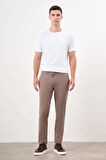  Erkek KAHVE Poliviskon Trend İpli Jogger Slim Fit Spor Pantolon