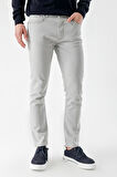  Erkek Gri Mevsimlik Pamuk 5 Cep Slim Fit Jean Pantolon