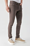 Erkek KAHVE Mevsimlik Pamuk 5 Cep Slim Fit Jean Pantolon